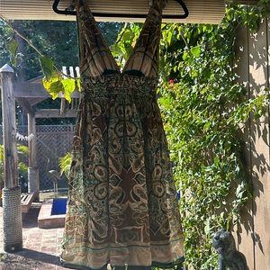 Nicole Miller Gold Detailed Dress